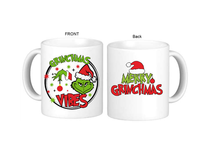Grinchmas Vibes Coffee Mug -Double Sided Design