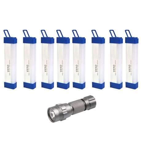 Vito Emergency Rechargeable Lamp and Stier Torch - 8 Pack