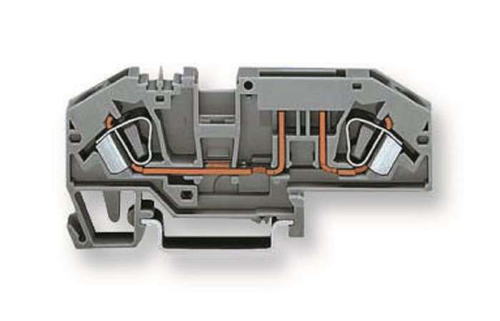 Wago (282-696) DIN Rail Mount Terminal Block, Fused, 2 Ways
