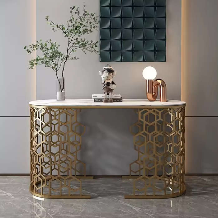 Rectangular Marble Luxury Console Table