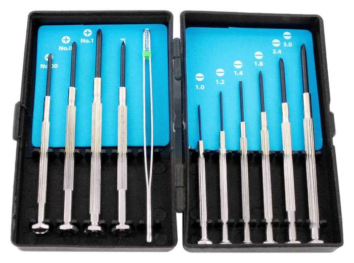 Multicomp Pro Precision Screwdriver Set, Swivel Top, 11 Pieces