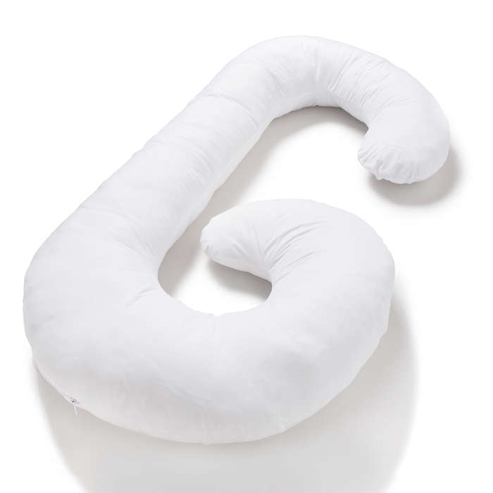 Jack Brown Luxury 2.3kg J-Shape Polyester Down Proof Pregnancy Pillow (DISPLAY MODEL)