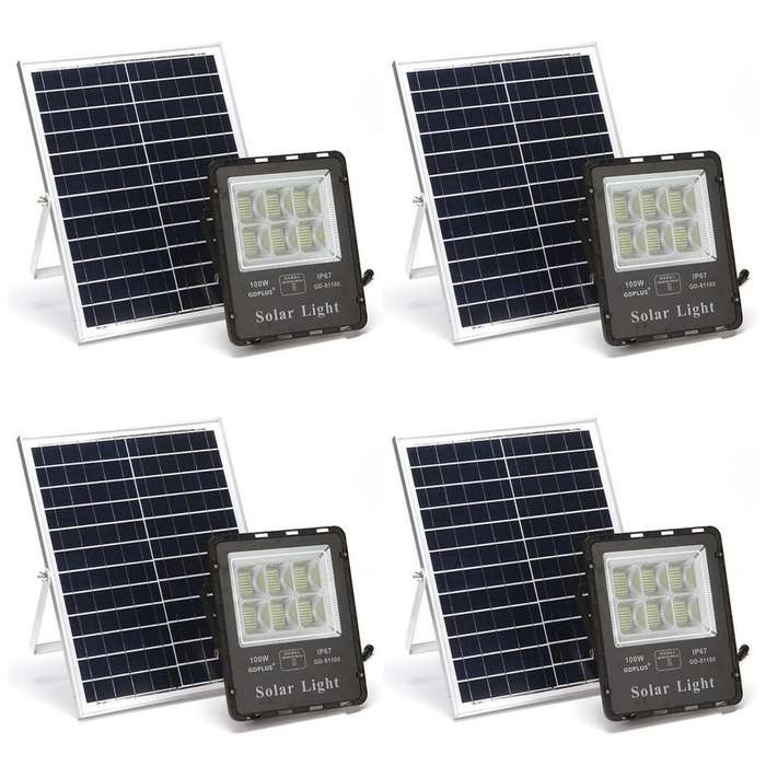 IP67 Waterproof Solar LED Flood Light with Remote control-4 Pack