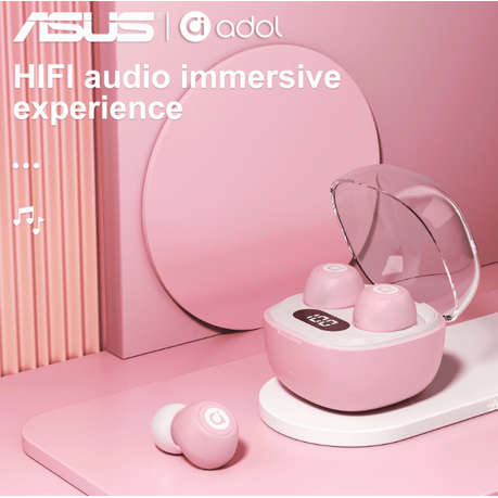 ASUS - AS101 - Semi-In-Ear Noise Cancelling Earbuds With Mic - Pink