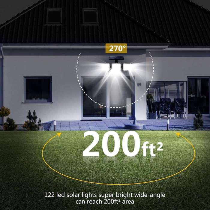 Solar Security Flood Light 3 Adjustable Heads