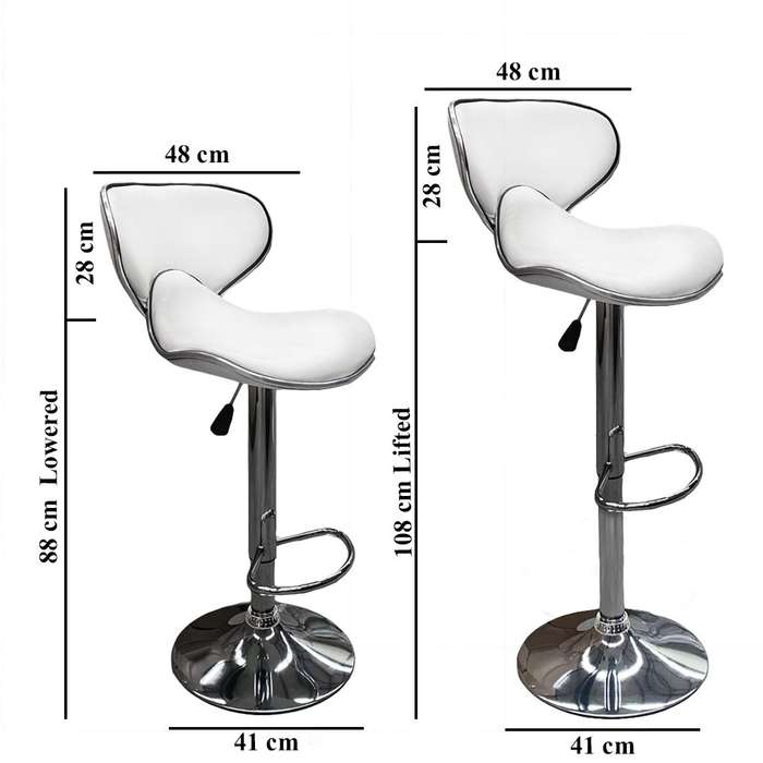 Bar Stools Cosy Adjustable - Elegant Pure White