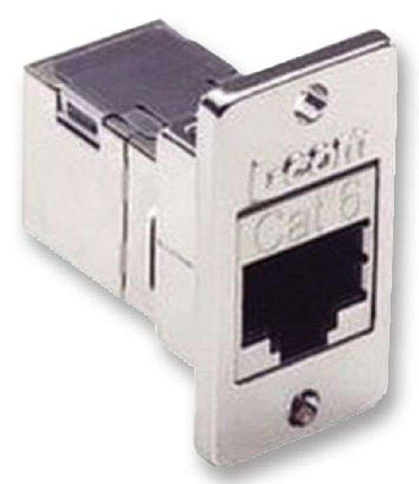L-Com (ECF504-SC6) In-Line Adapter, Cat6, Shielded, RJ45, RJ45