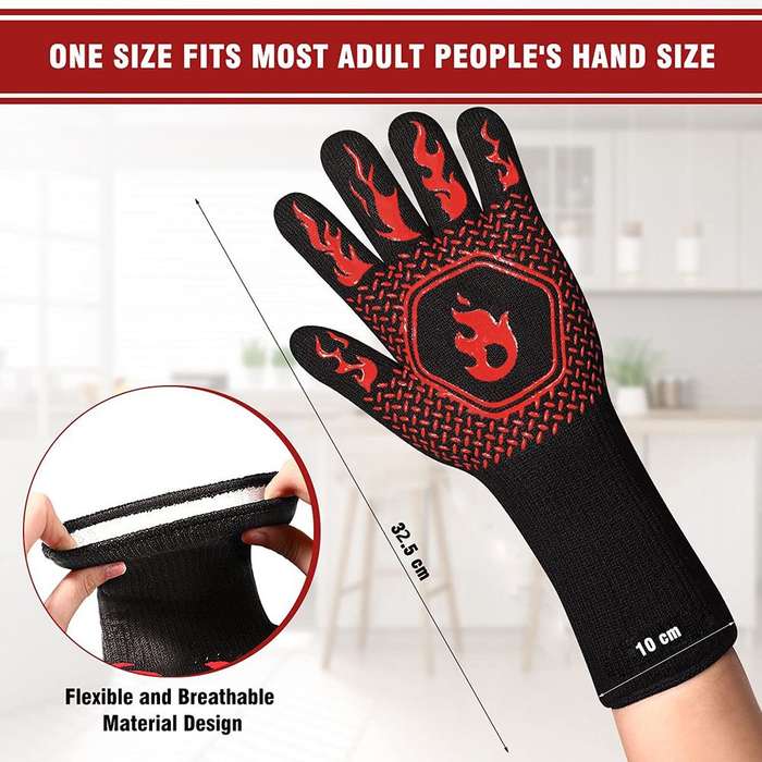 800C Heat Resistant Oven  Gloves for BBQ Gill Cooking