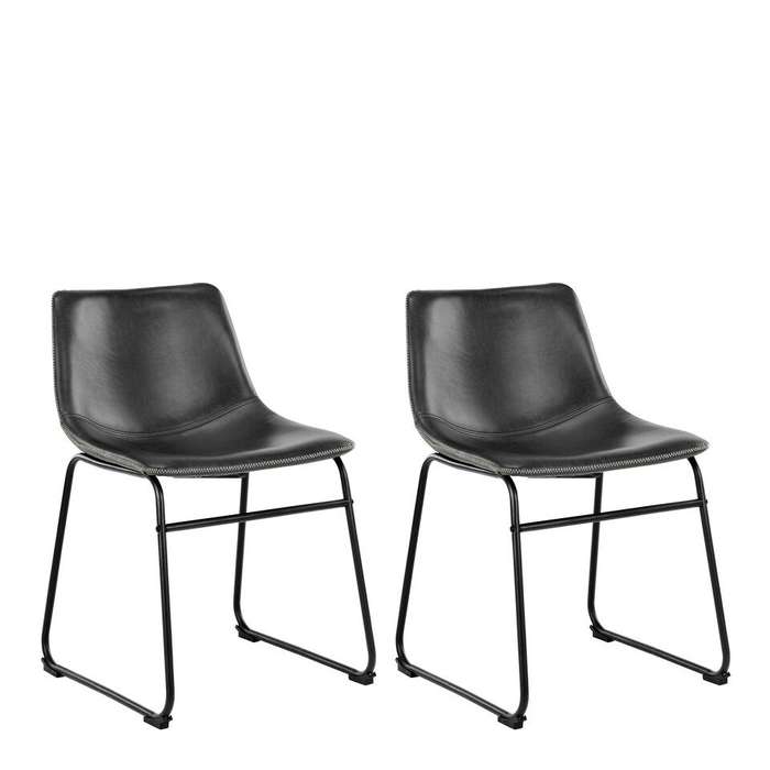 Modern and Elegant Leather Dining Chair-Black or Brown