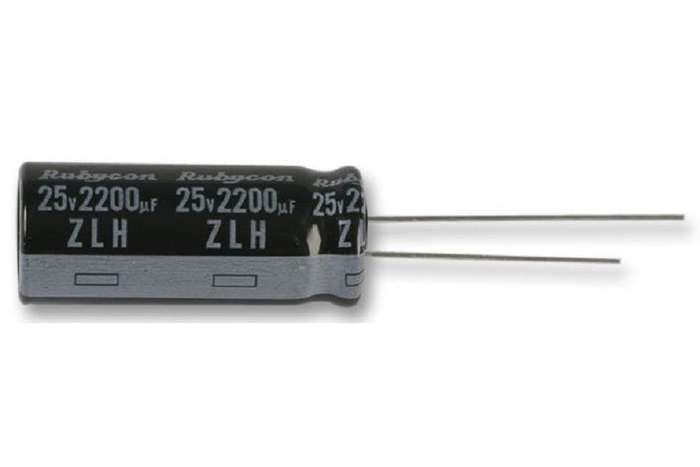 Rubycon (16ZLH100MEFC5X11) Electrolytic Capacitor, Miniature, 100 µF, 16
