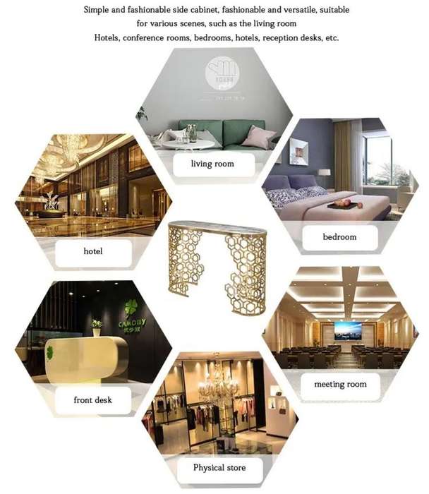 Luxury Mable Top Gold Console Table - HX25