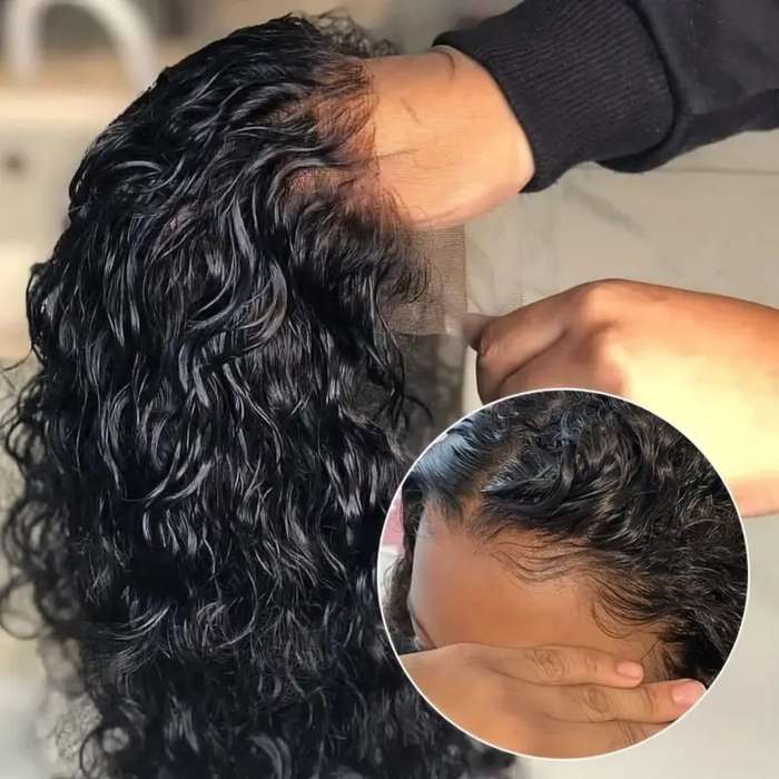 14" Loose Curly Wig -Brazilian Hair GluelessFull Lace Frontal Bob Wigs