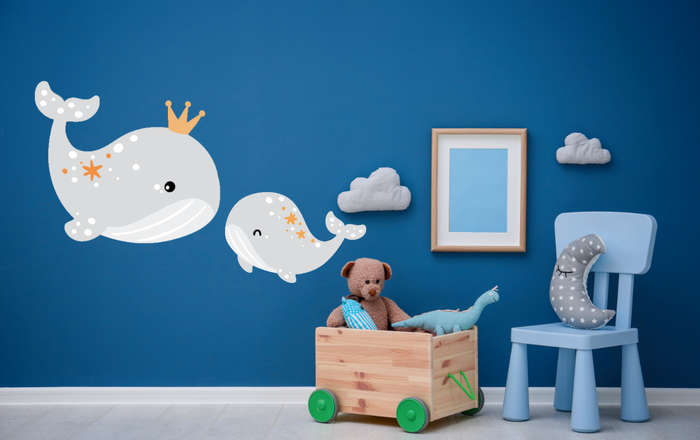 Whale Tale Dreams - Nursey Room Wall Vinyl Stickers