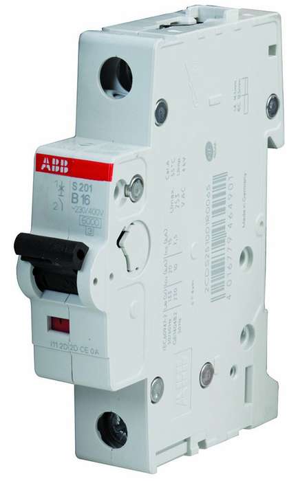 Abb (S201-B16) Thermal Magnetic Circuit Breaker, 16 A, 1 Pole