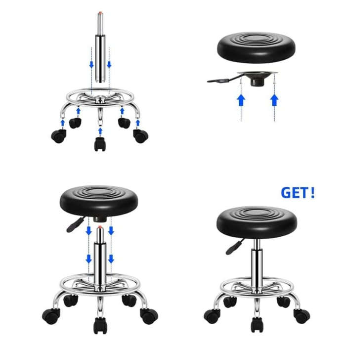 Adjustable Round Rolling Stool