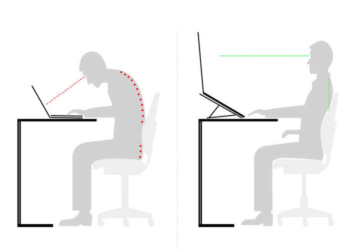 Silver Folding Bracket Laptop Stand