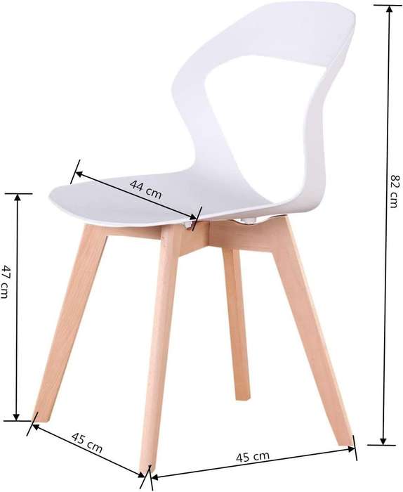 Plastic Kitchen Chair 6 Pack - White