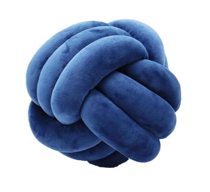 Decorative Knot Pillow Ball Modern Cushion - Blue