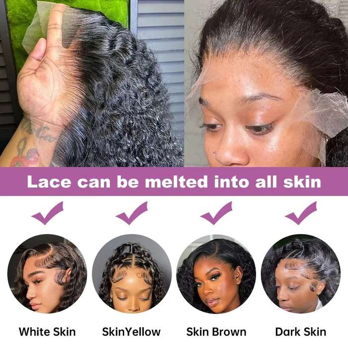 14" Loose Curly Wig -Brazilian Hair GluelessFull Lace Frontal Bob Wigs