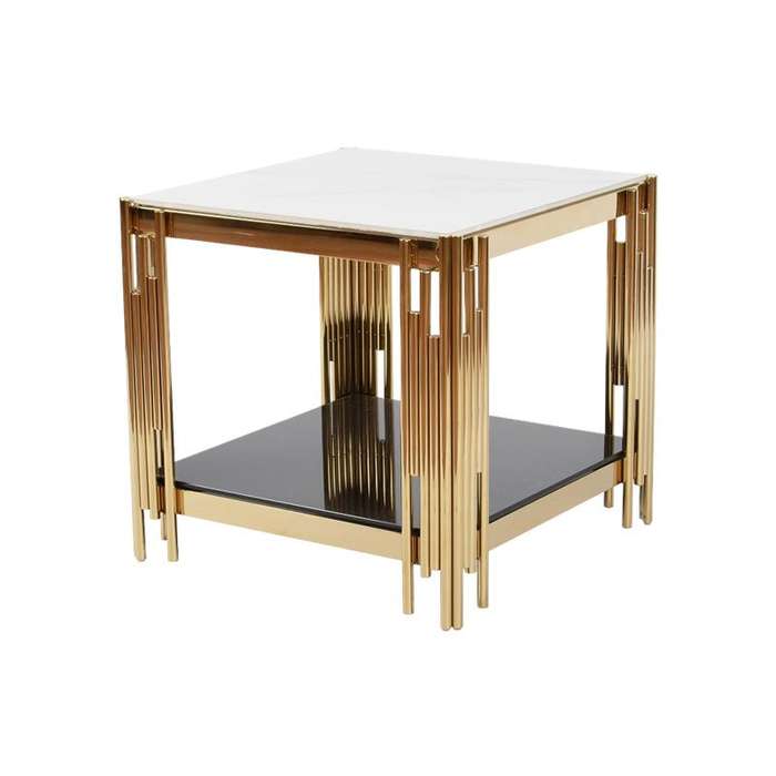 Square Tea Table With A Touch Of Gold