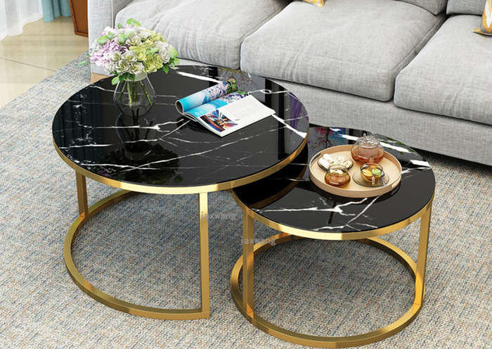 Marble-top Coffee Table 2 in 1