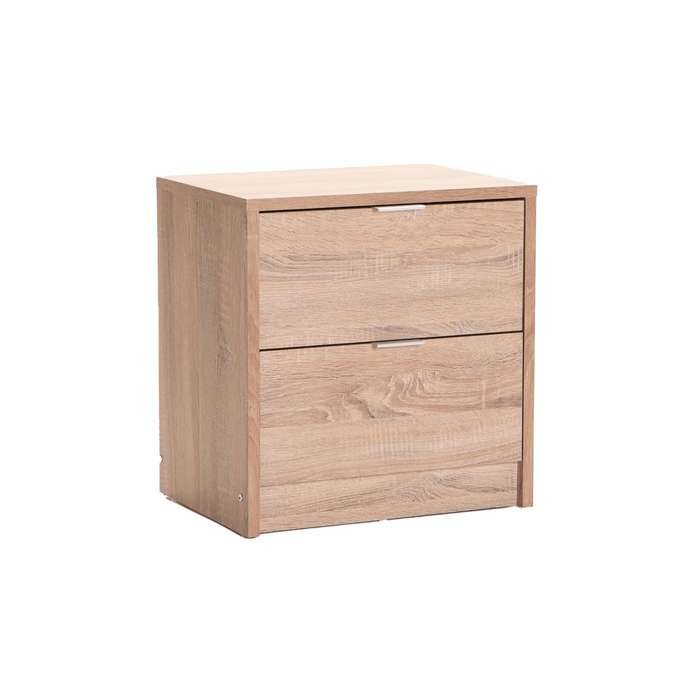 Kappa 2 Drawer Pedestal - Light Oak/Light Grey