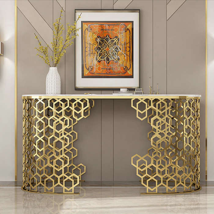 Rectangular Marble Luxury Console Table