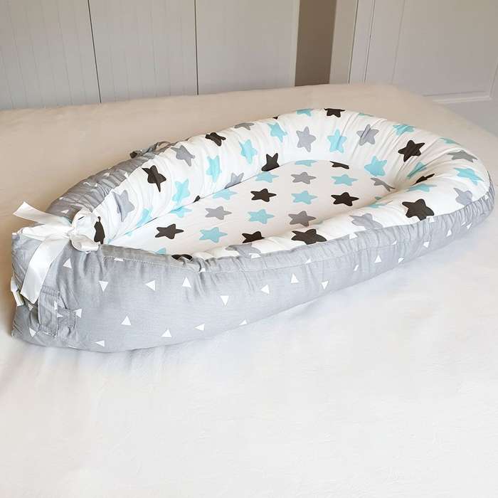 Portable Baby Nest and Co-Sleeper - Blue Stars
