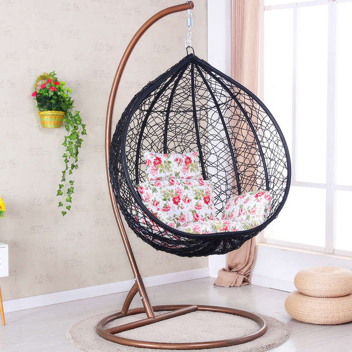 Hanging / Nest Chairs Patio / Garden / Balcony Swing Chairs - Black Colour