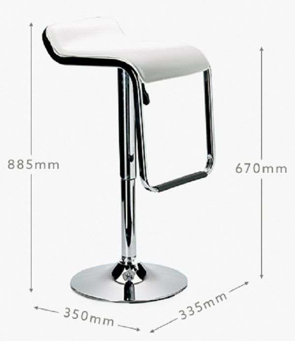 Low Back Leather Bar Chair Stools - White