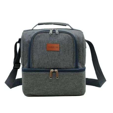 Cambrian -Double Layer Lunch Bag Cooler Insulated Lunch -BT021 Grey