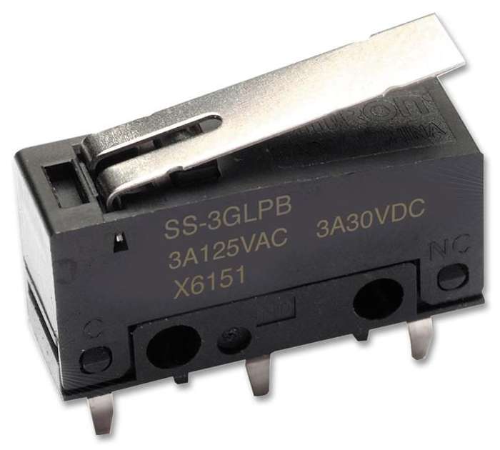 Omron (SS-3GL13P) Microswitch, Snap Action, Roller Lever