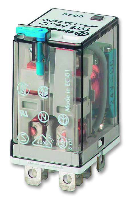 Finder (56.32.9.024.0000) Power Relay, DPDT, 24 VDC, 12 A