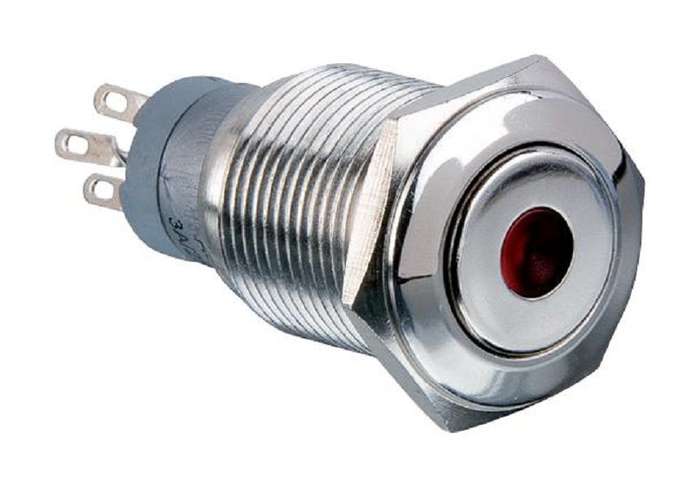 Bulgin Limited (MP0045/1E1RD012S) Vandal Resistant Switch, 16.2 mm