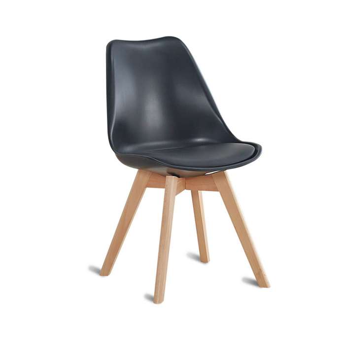 Dining Chair Set of 2 padded seat - black colour
