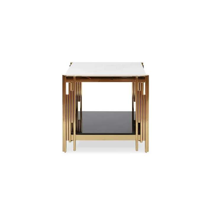 Square Tea Table With A Touch Of Gold