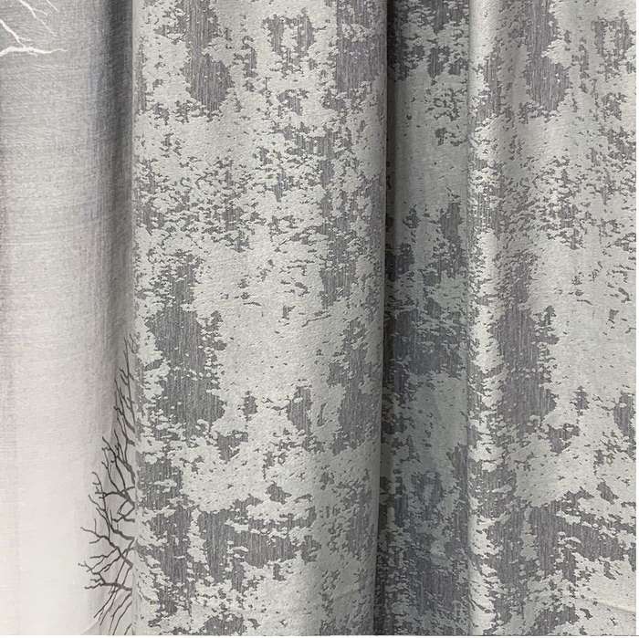 Grey & White Theme Curtain & Lace