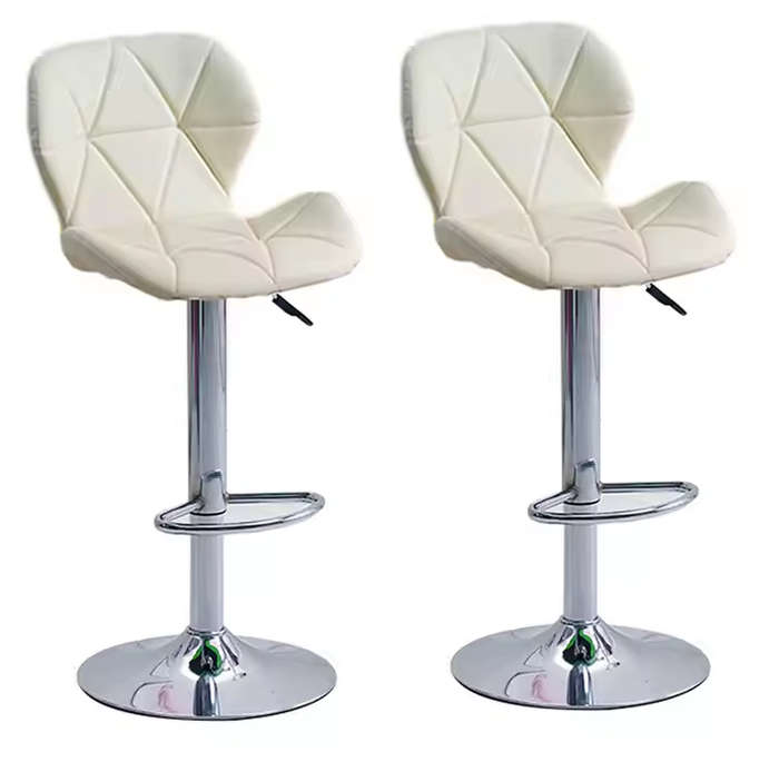 Bar Stools - Kitchen Counter Swivel Chairs - Set of Two-Black,Grey or White