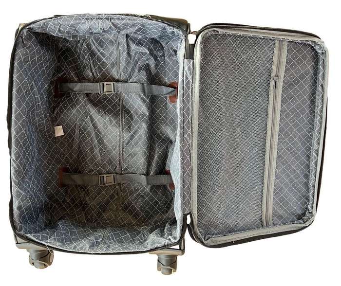Le Emporer Fabric 3 Piece Luggage- Double Zip Suitcase - Blue