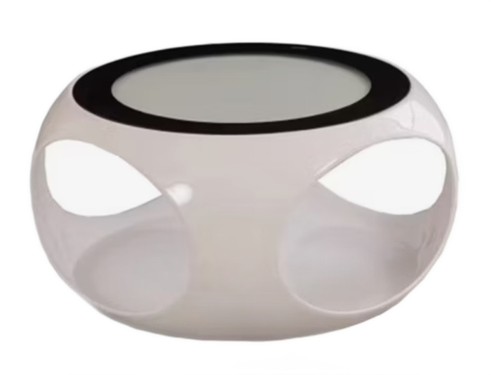 Glass Top Round Coffee Table-Black, white or red