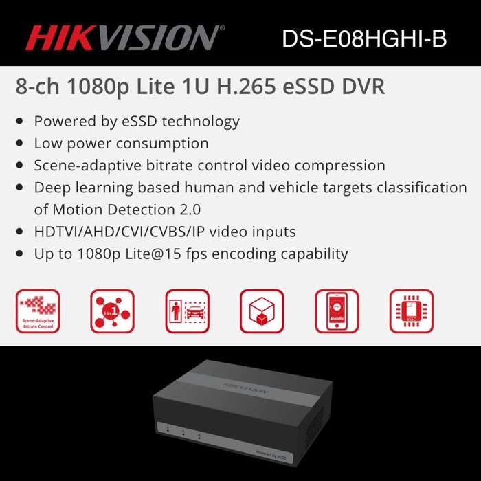 Hikvision 8 Channel TURBO HD ESSD DVR