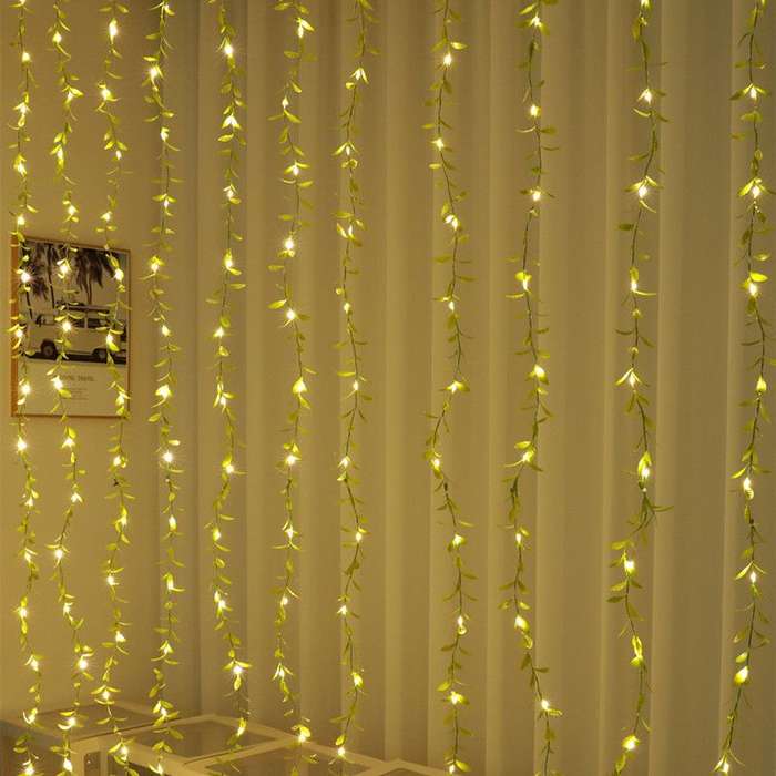 Curtain Strip light with Tree Leaves Shape - Yellow(warm white)