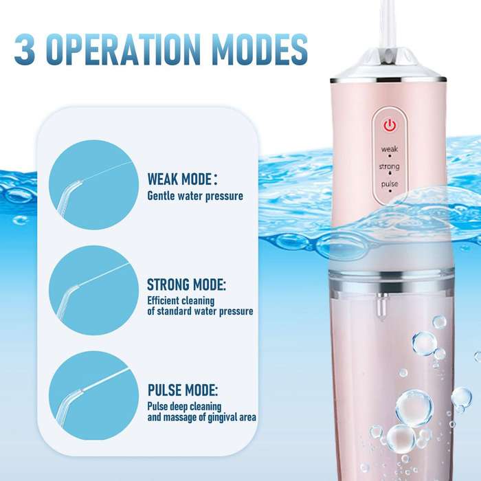 Electric Water Flosser Cordless for Teeth - Pink