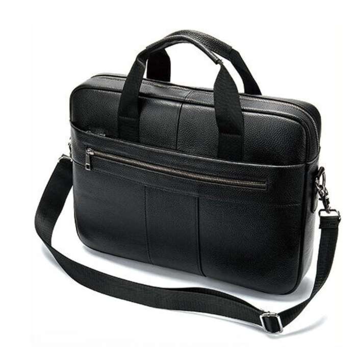 LuxeLeather Ambassador Laptop Bag - Coffee Brown