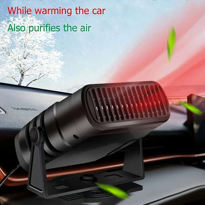2in1 12V 120W Portable Mini Car Heater Fan - Plug-in Vehicle Defogger