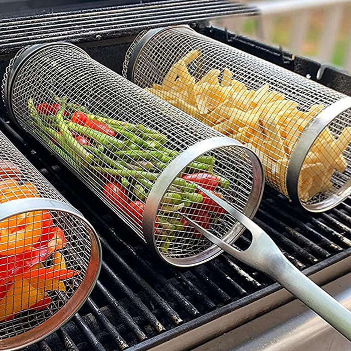 The Rolling Grill/Braai Stainless Steel Basket - L