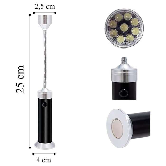 2-Piece 9-LED Flexible Magnetic Grill/BBQ Magnetic Light