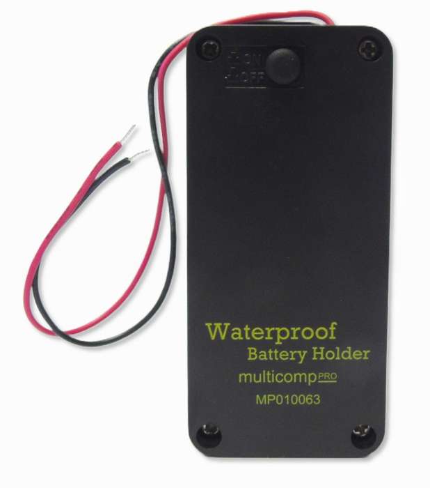 Multicomp Pro (MP010063) Battery Holder 2xAA Size, 150mm with Switch Screw