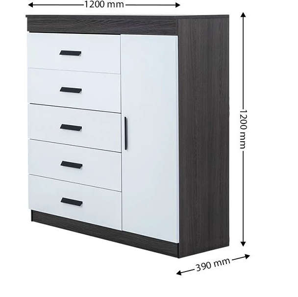 Mini Rome / Chest of drawers 5 Drawers - Brown