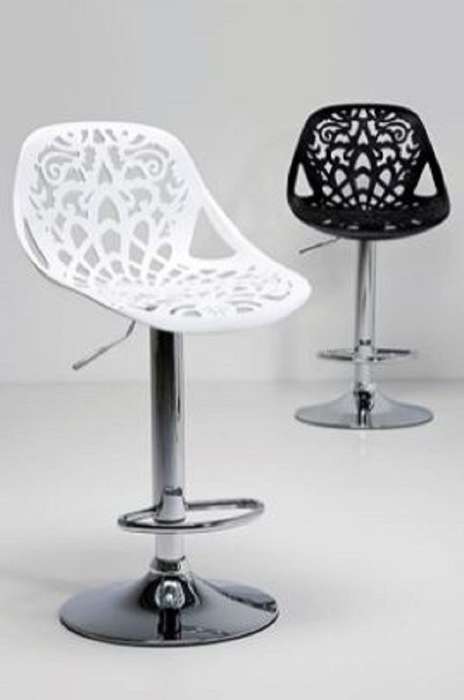 Reena Floral Barstool / Patio stools - White
